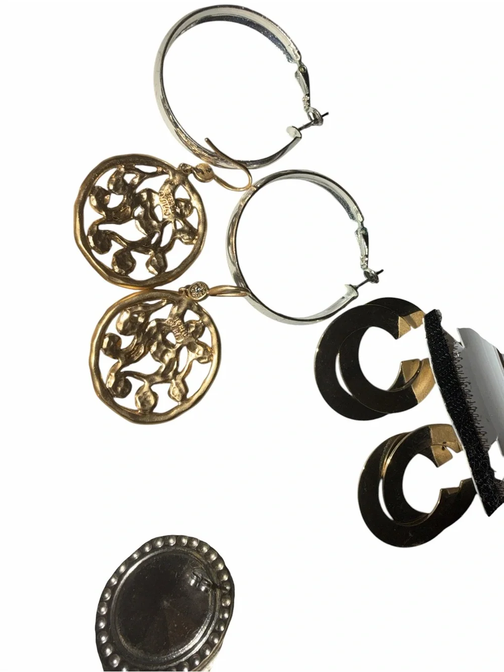 Mixed Metal and Tortoiseshell Earring Set
